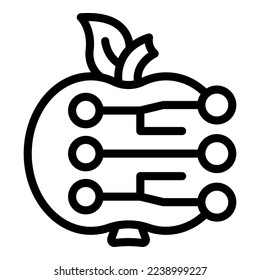 Apple data control icon outline vector. Digital drone. Sensor plant