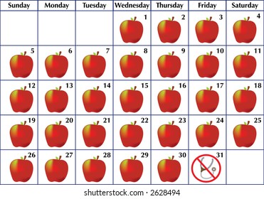 An Apple a Day Keeps the Doctor Away  - calendar