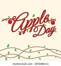 Apple day letter creative design template. Vector illustration EPS.8 EPS.10