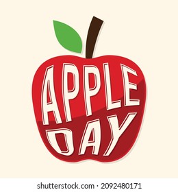 Apple day typography letter creative design template. Vector illustration EPS.8 EPS.10