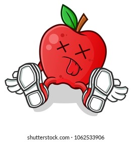 apple death mascot vector cartoon illustration