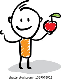 
apple decision Doodle style vector illustration object isolated hand draw