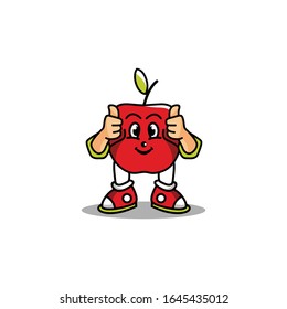 Plantilla vectorial de mascota de diseño de Apple