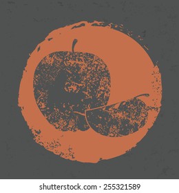 Apple design on grunge background, grunge vector