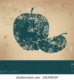 Apple design on old background,grunge vector