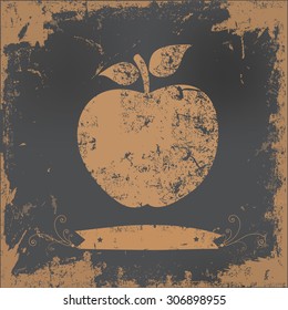 Apple design on old paper background,vector