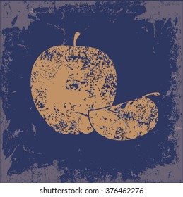 Apple design on old paper background,vector 
