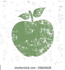 Apple design on old paper,grunge vector