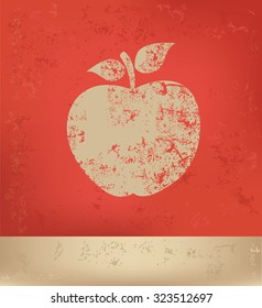 Apple design on red background,poster grunge design
