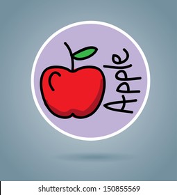 apple design over blue background vector illustration
