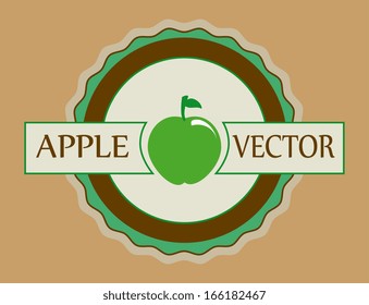 apple design over brown  background vector illustration 