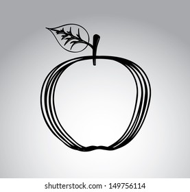 apple design over gray background vector illustration  