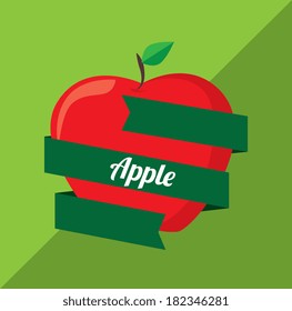 apple design over green background vector illustration    
