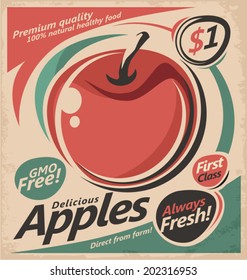 Apple design template. Fruit banner.