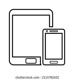 Apple, devices, phone, tablet line icon. Outline vector. 38