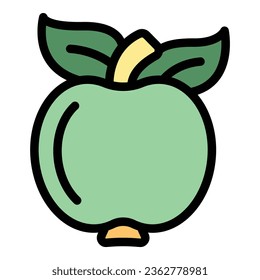 Apfeldiät Symbol Umrandung Vektorgrafik. Programm ausführen. Counterpflege-Farbe