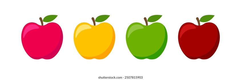 apple, different apple, colored apple fruit for foods health