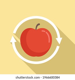Apple digestion icon. Flat illustration of Apple digestion vector icon for web design