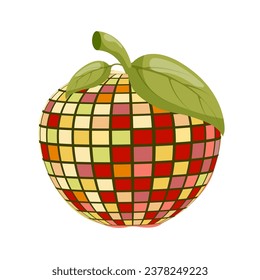 Apple disco ball. Template for poster, invitation, congratulations.