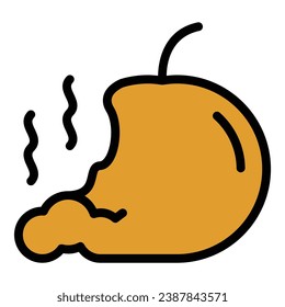 Apple disease icon outline vector. Meat virus. Contaminated bacteria color flat