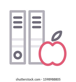 apple document vector color line icon 