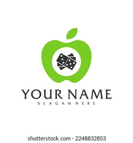 Apple Domino logo vector template, Creative Domino logo design concepts