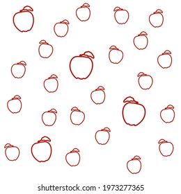 apple doodle background, for child design background, food, drink, garden, orchard, picnic, simple minimalist cute doodle