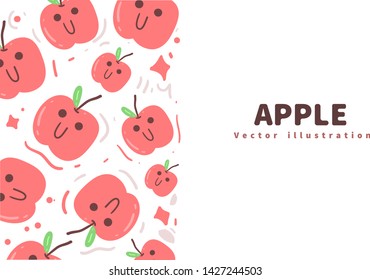 Apple doodle background . Apple vector illustration