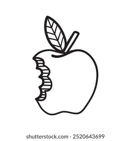  apple doodle drawing icon vector doodle illustration