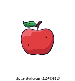 apple doodle food icon design vector image