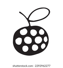 Apple. Doodle apple fruit isolated on white background. Abstract image of a fruit. Vector illustration