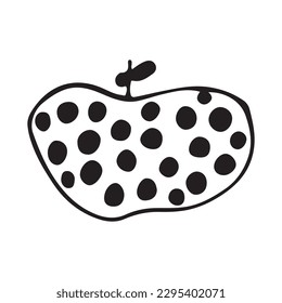 Apple. Frutos de manzana de caramelo aislados en fondo blanco. Imagen abstracta de una fruta. Ilustración del vector