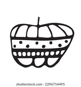 Apple. Frutos de manzana de caramelo aislados en fondo blanco. Imagen abstracta de una fruta. Ilustración del vector