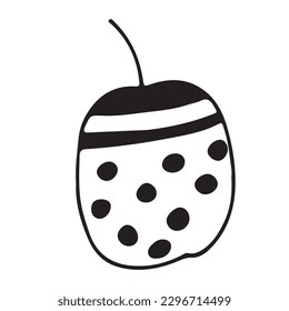 Apple. Doodle apple fruit isolated on white background. Abstract image of a fruit. Vector illustration