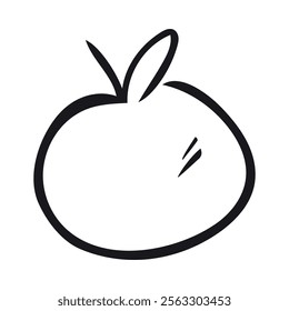 Apple Doodle Icon, line hand drawn healthy food symbol vector design. Great for mobile app, web design, game, etc