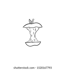 Apple doodle icon vector hand drawing 