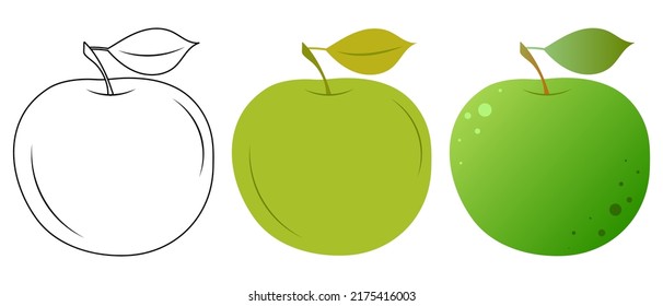 Apple. Ilustración de garabato de una manzana. Ilustración vectorial de una manzana