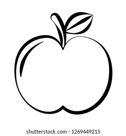 apple doodle on white background