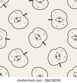 apple doodle seamless pattern background
