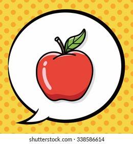 apple doodle, speech bubble