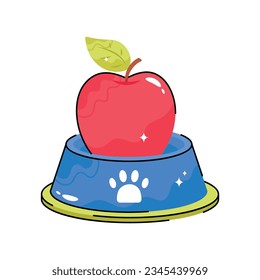 Apple doodle vector filled outline Sticker. EPS 10 file