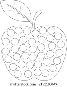 Apple dot coloring page for kids