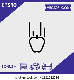 apple down icon vector