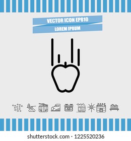 apple down icon vector