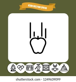 apple down icon vector