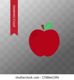 Apple drawing. Basic healthy food icon.