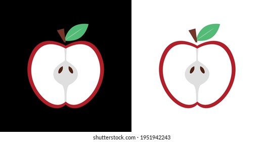 Apple drawing. Basic healthy food icon.