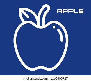 APPLE DRAWING LINE ART VECTOR ICON