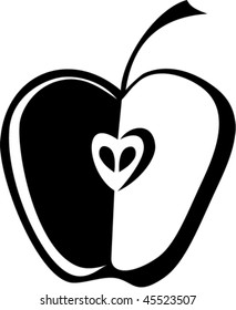 Apple - a drawing of a stylized apple.