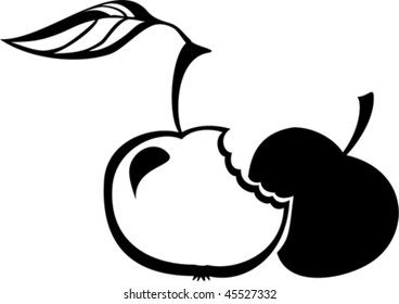 Apple - a drawing of a stylized apple